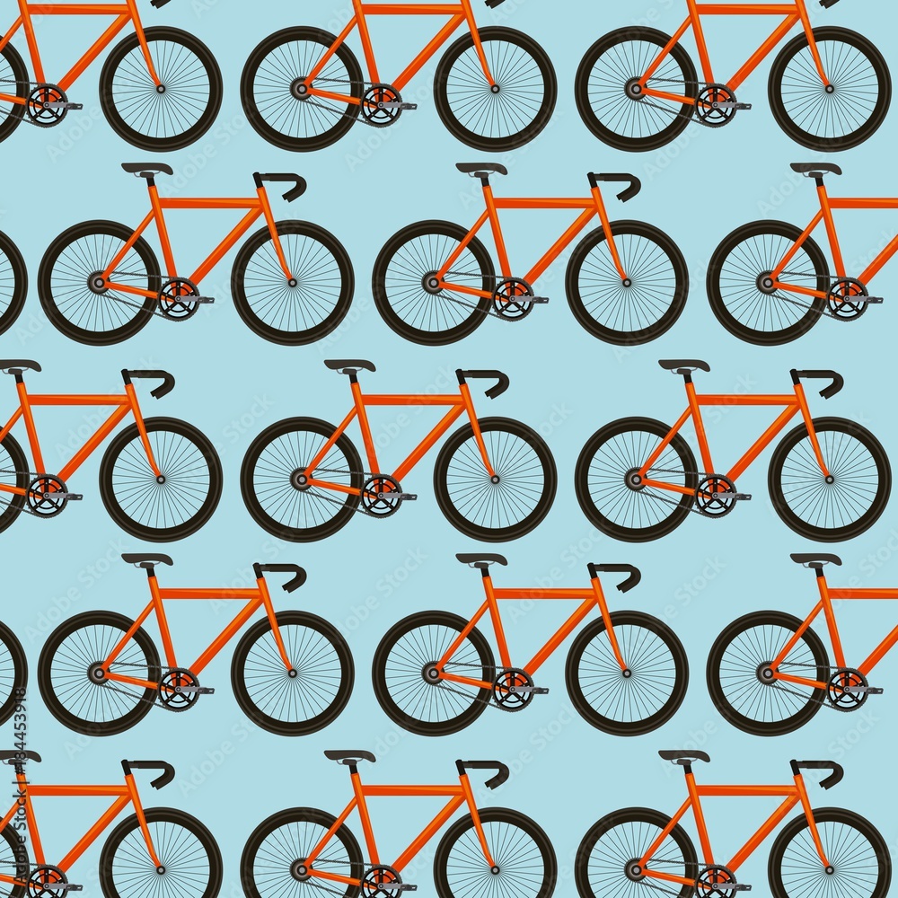 bicycle sport transport touring seamless pattern vector illustration