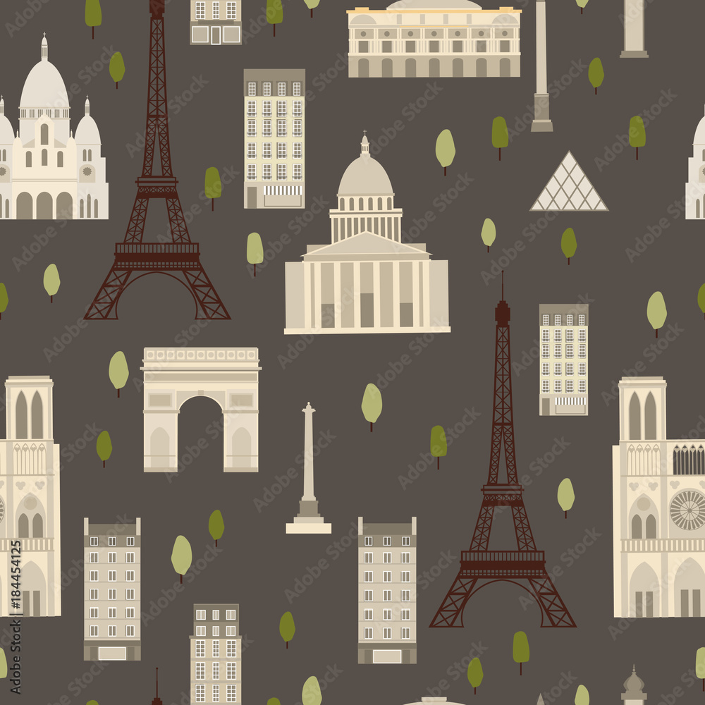 Paris. Vector seamless pattern