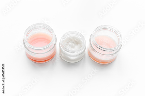 Professional cosmetics for cosmetologist on white background