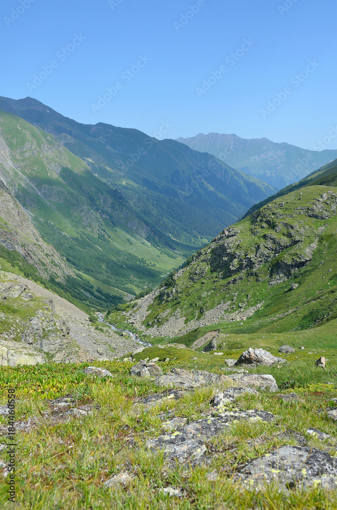 Россия, ландшафты Кавказского биосферного заповедника. Имеретинский горный массив летом