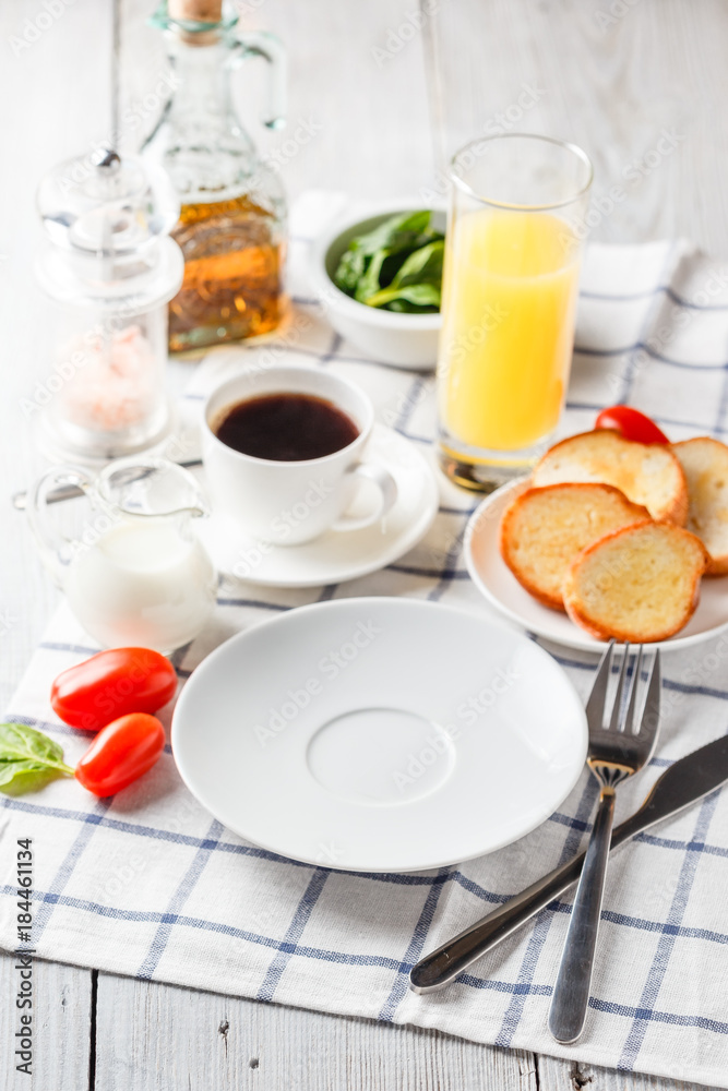 Breakfast with fresh coffee Breakfast with fresh coffee