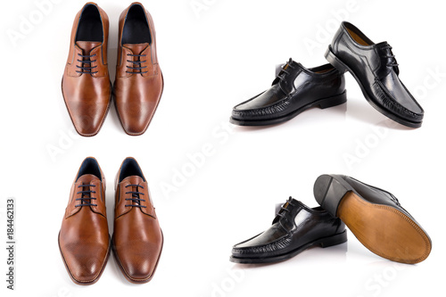 Group of Shoes on white background.