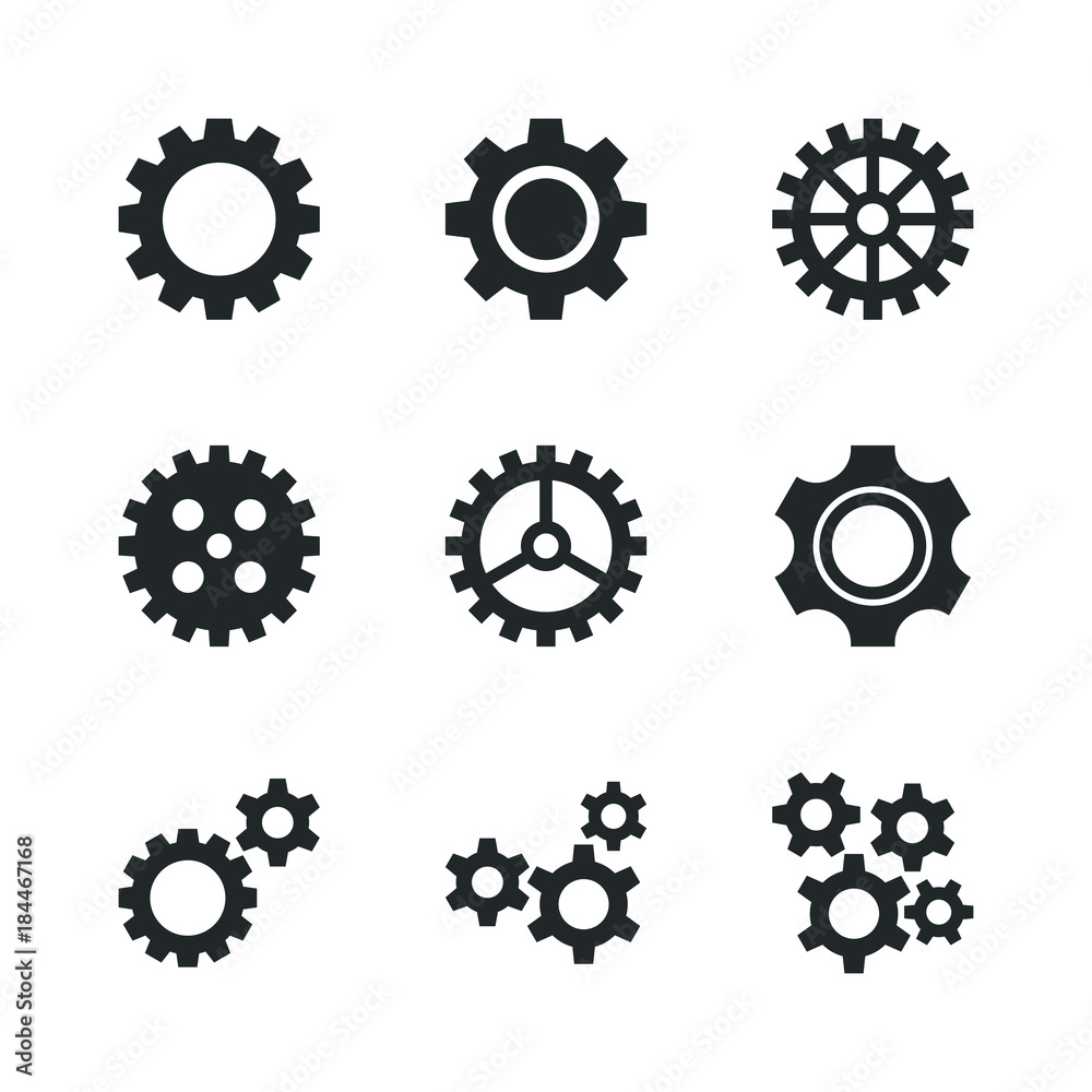 Gear Cog Wheel Vector Set Gear Cog Wheel Vector Set