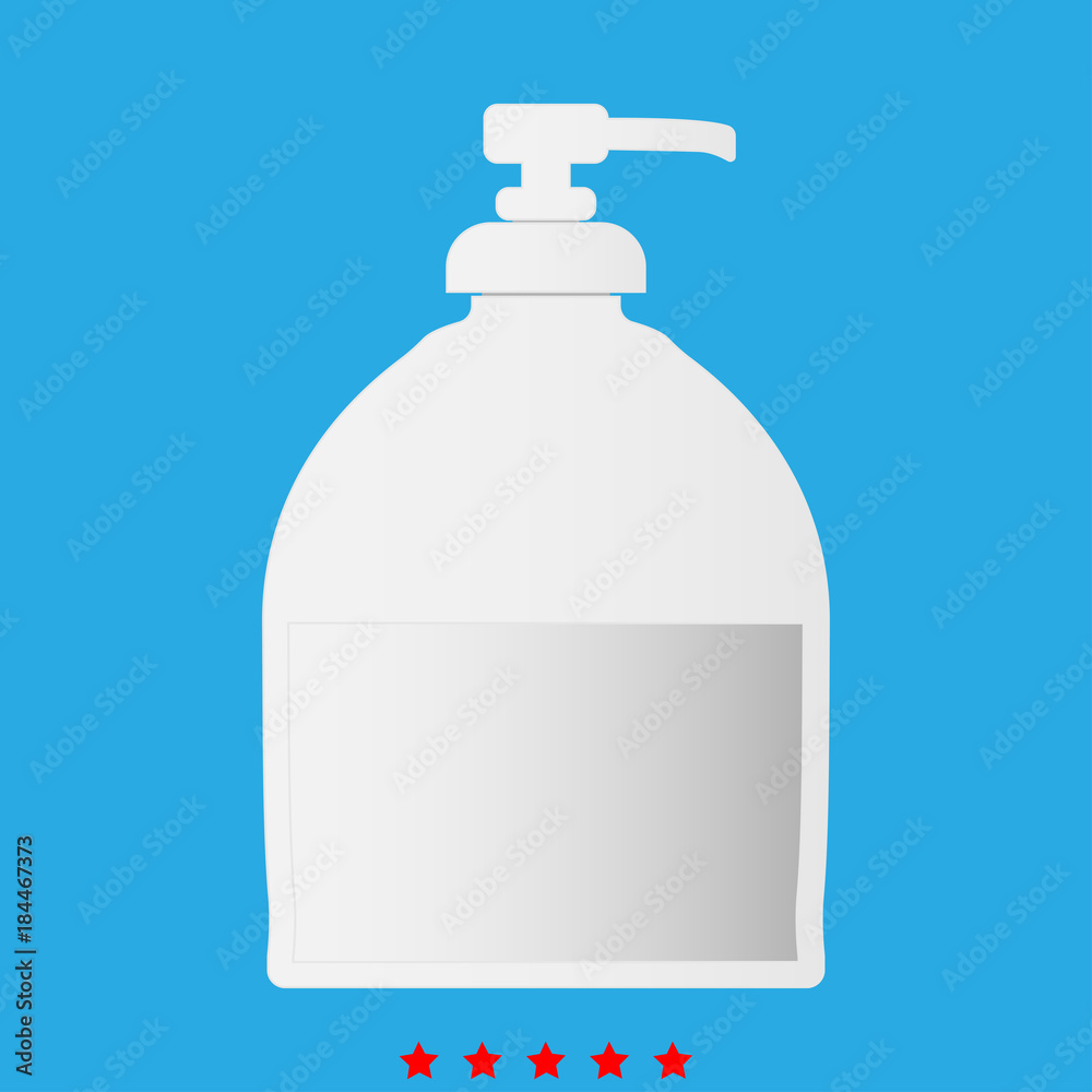 Bottle of liquid soap icon . Different color . Bottle of liquid soap icon . Different color .