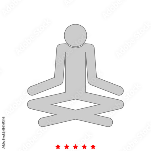 Man yoga stick icon . Different color .