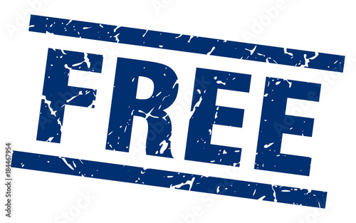 square grunge blue free stamp
