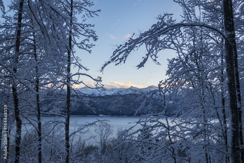 Fototapeta premium Walchensee-See in Bayern im winter