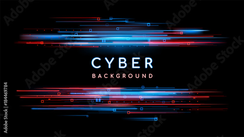 Sci fi digital futuristic background. Vector technology illustration. Neon light sign with with neon lines, geometric figures. Glitch neon frame. Futuristic label design. Luminous cyber hologram.