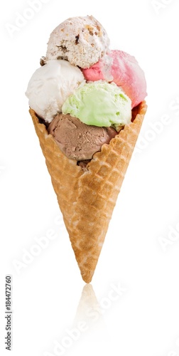 Ice Cream Scoops in a Cone