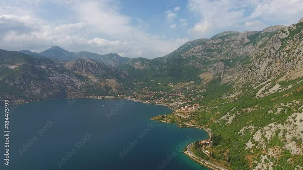 Aerial view of Kotor bay (Boka Kotorska) and mountains in Montenegro, Europe, 4k
Aerial view of Kotor bay (Boka Kotorska) and mountains in Montenegro, Europe, 4k