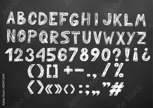 Alphabet. Latin. Chalk drawing