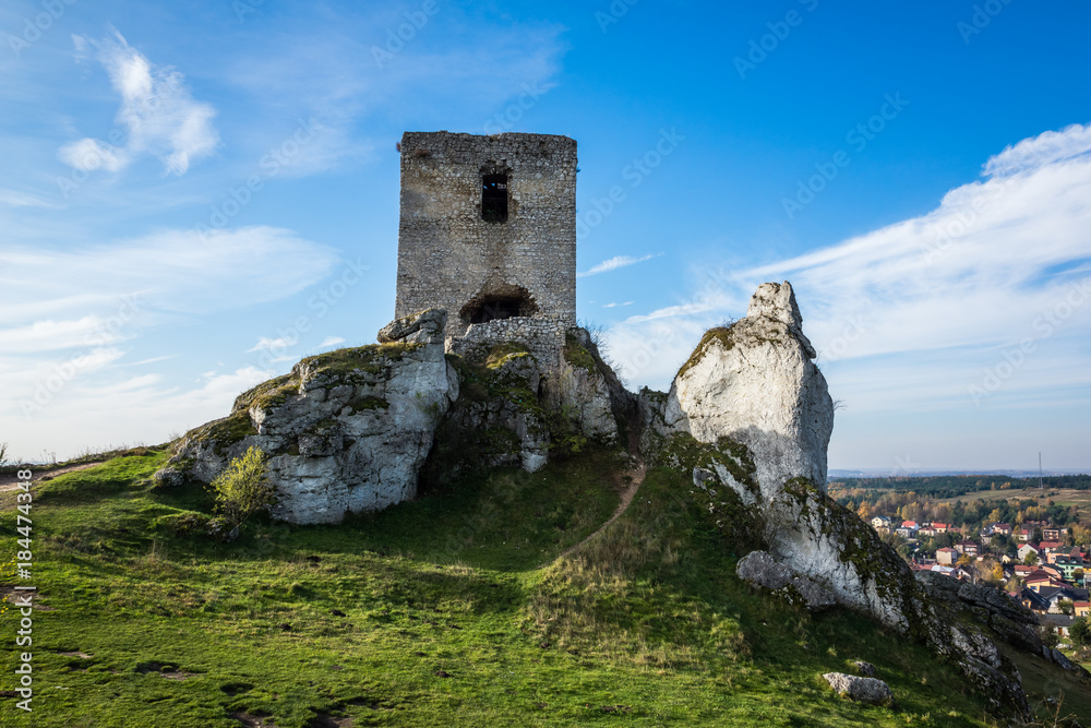 Castle ruins in Olsztyn near Czestochowa, Silesia, Poland
