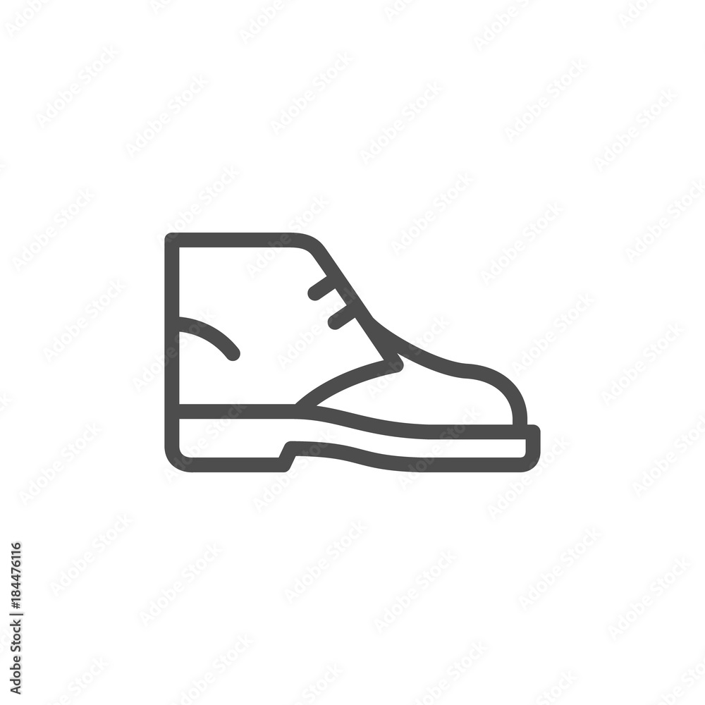 Desert boot line icon Desert boot line icon