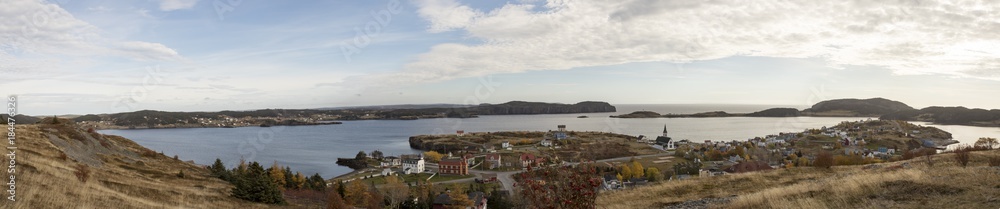Panorama of Trinity Bay, Newfoundland, Canada