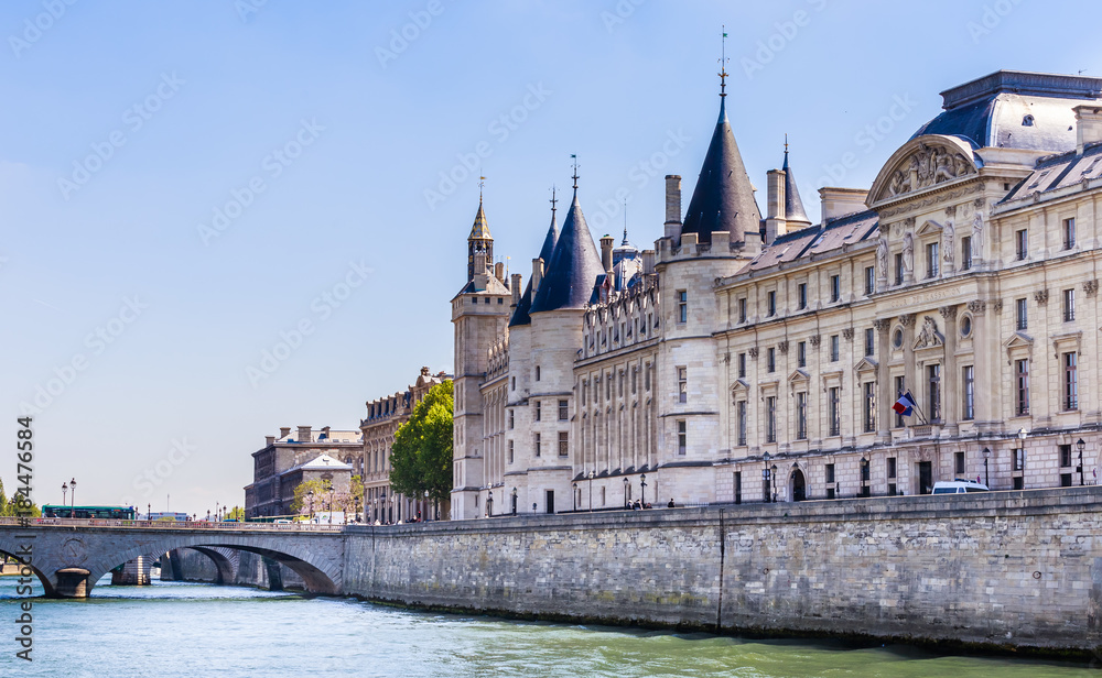 The Concierge and Pont au Change along the River Seine, Paris. France