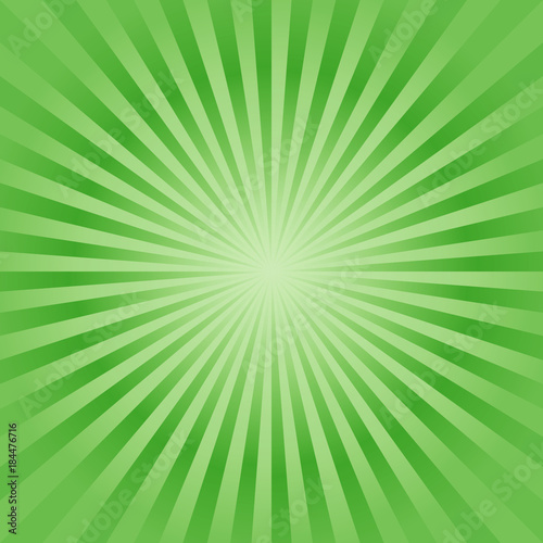 Abstract soft Green rays background. Vector