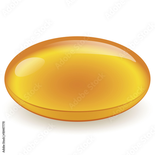 Illustration of an oil capsule, pharmaceuticals, medicine. Ideal for medical and pharmaceutical catalogs and information
