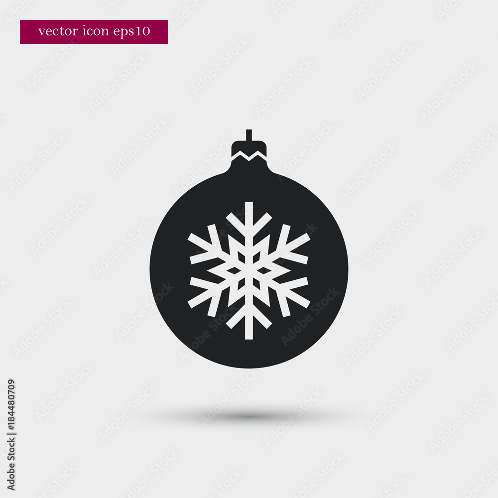 Fototapeta premium Xmas tree toy icon simple winter vector sign
