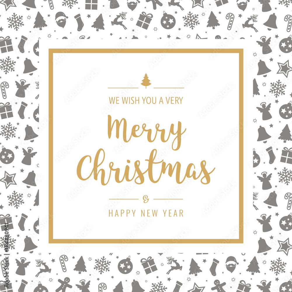 christmas golden icon elements card greeting text border frame background christmas golden icon elements card greeting text border frame background