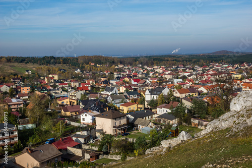 View on the Olsztyn city near Czestochowa, Silesia, Poland