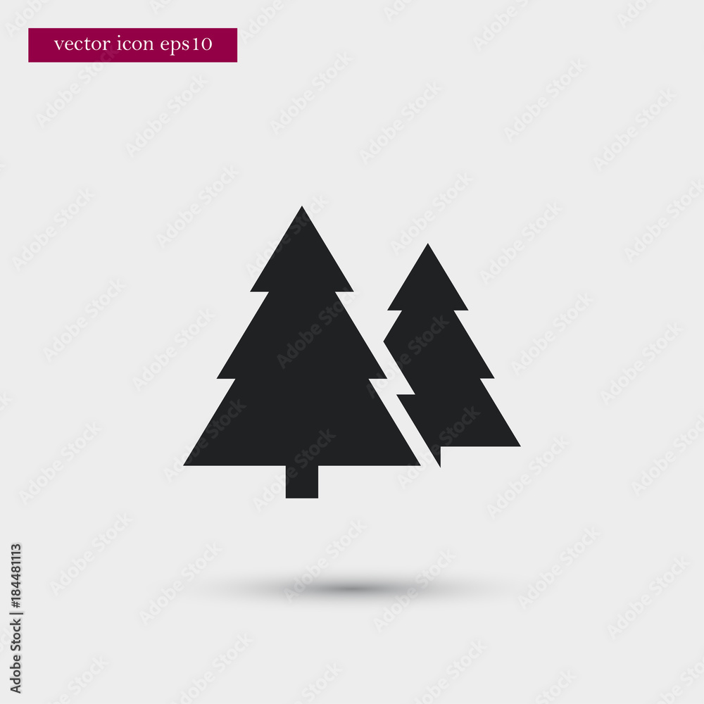 Fototapeta premium Xmas tree icon simple winter vector sign