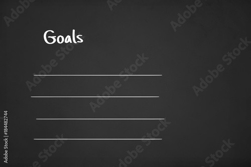 Goals List Text on Chalk Board