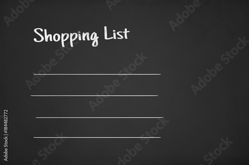 Shopping List Text on Chalk Board