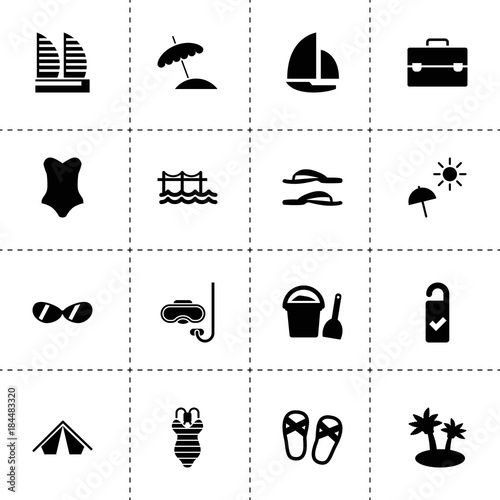 Vacation icons. vector collection filled vacation icons