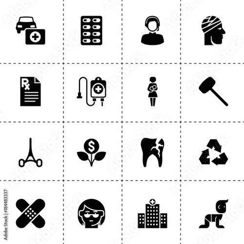 Care icons. vector collection filled care icons