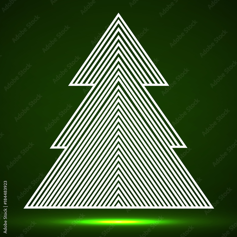 Fototapeta premium Abstract christmas tree of lines. Vector illustration. Eps 10