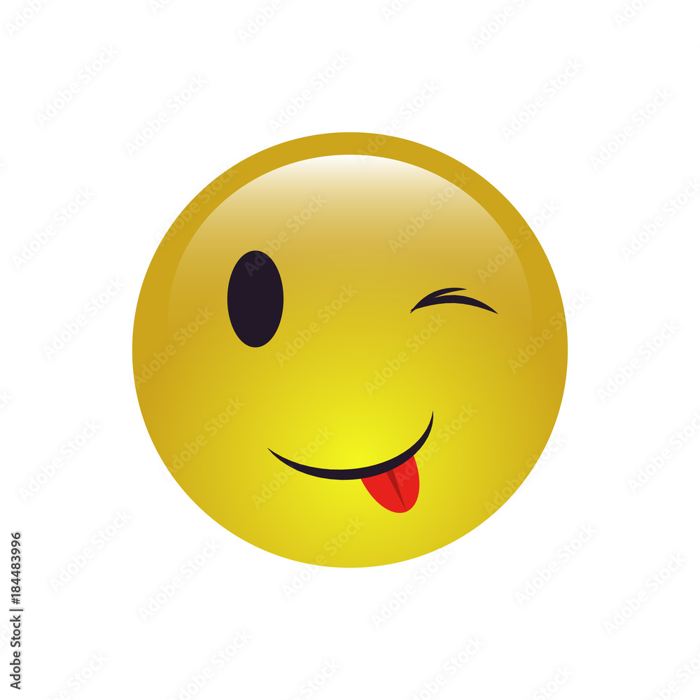 Winking smiley face emoji icon Winking smiley face emoji icon