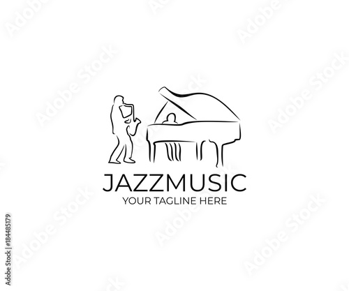 Canvas Print Jazz Music Logo Template