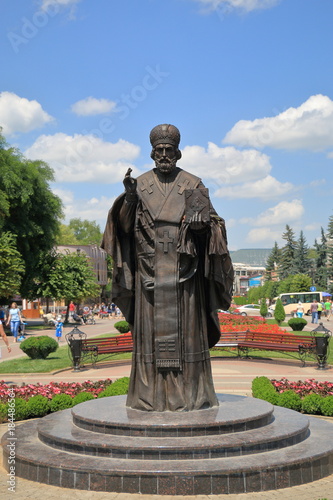 Sculpture of St. Nicholas the Wonderworker in Kislovodsk, Russia photo