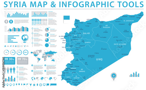 Syria Map - Info Graphic Vector Illustration