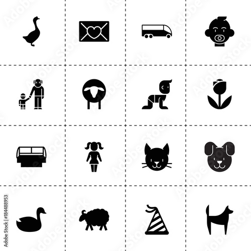 Cute icons. vector collection filled cute icons