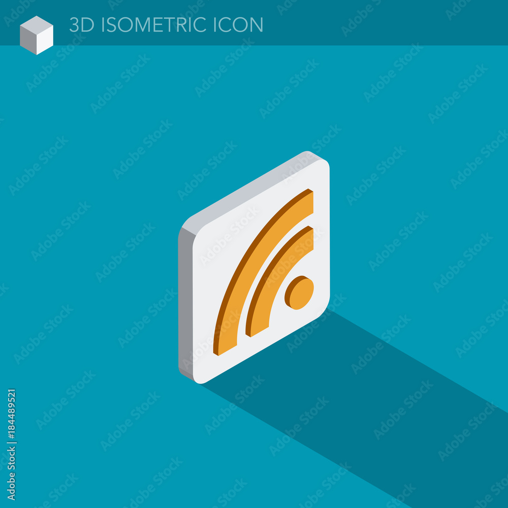 rss wifi icône 3D isométrique - wifi rss 3D isometric web icon