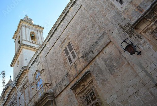 Historical buildings in old town Mdina, Malta