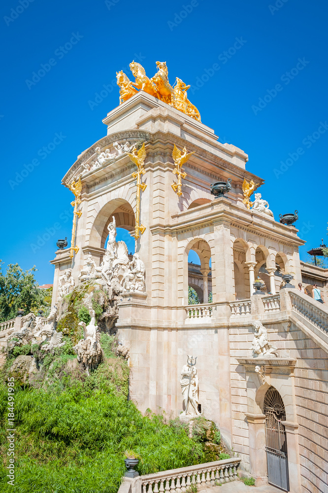 Fountain Park Ciutadella ( Parc de la Ciutadella ) in Barcelona, Catalonia, Spain