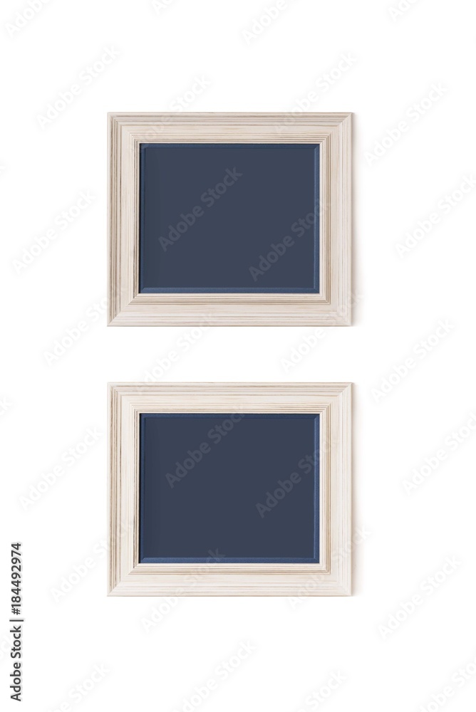 white wooden frame for image isolated on white white wooden frame for image isolated on white