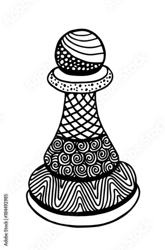 Hand drawing doodle Sketch Chess Pawn Vector Illustration Art