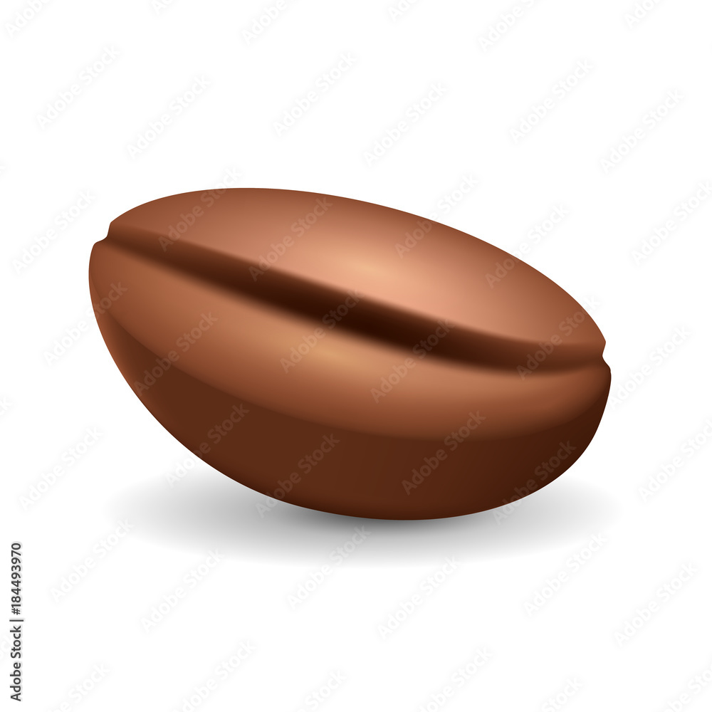 Coffee bean isolated on the white background. Realistic vector illustration. Picture with coffee element. Coffee bean isolated on the white background. Realistic vector illustration. Picture with coffee element.