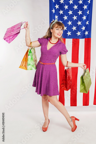 Girl with purchases on the ...
