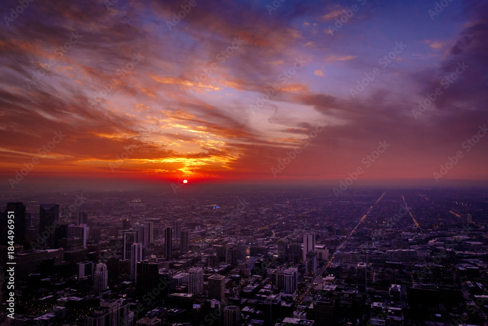 Chicago Hancock Sunset
