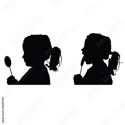 child silhouette with lolipop illustration