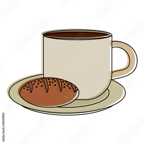 Coffee cup with bread