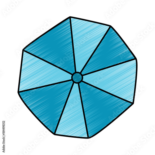 opened beach umbrella top view vector illustration drawing image