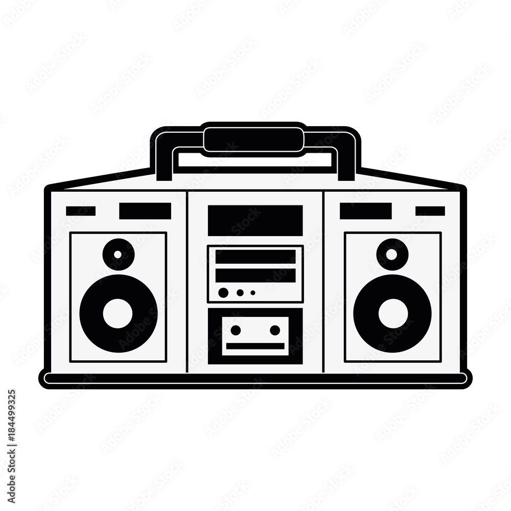 Old radio stereo icon vector illustration graphic design Old radio stereo icon vector illustration graphic design