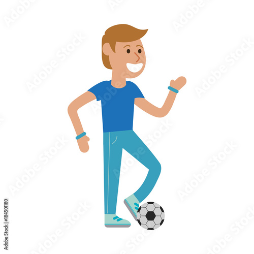 Man playing soccer cartoon