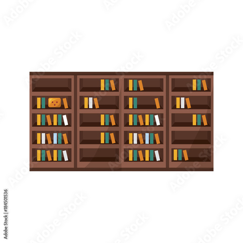 bookshelf with books icon