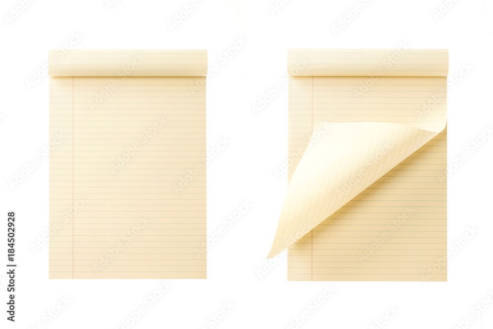 set of yellow note with pencil isolated on the white background. set of yellow note with pencil isolated on the white background.